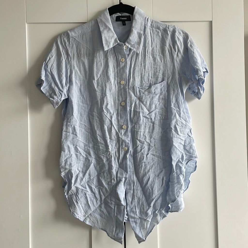 Light Blue Button Down Top